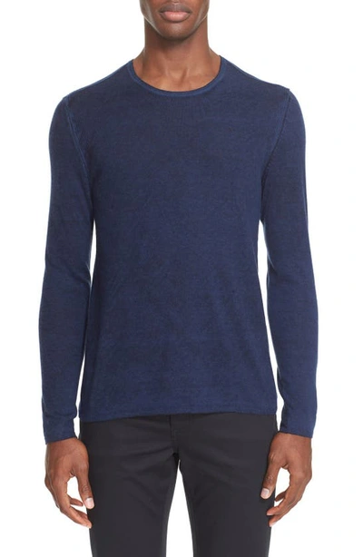 Shop John Varvatos Silk & Cashmere Sweater In Navy