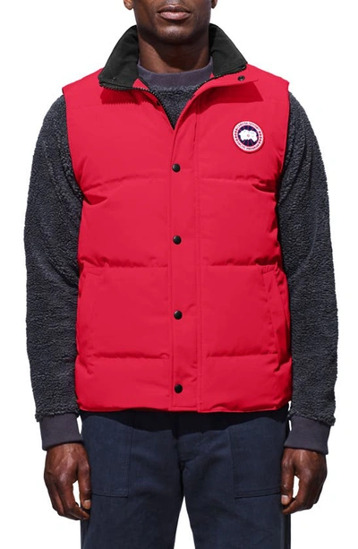Shop Canada Goose Garson Slim Fit Quilted Down Vest In Red