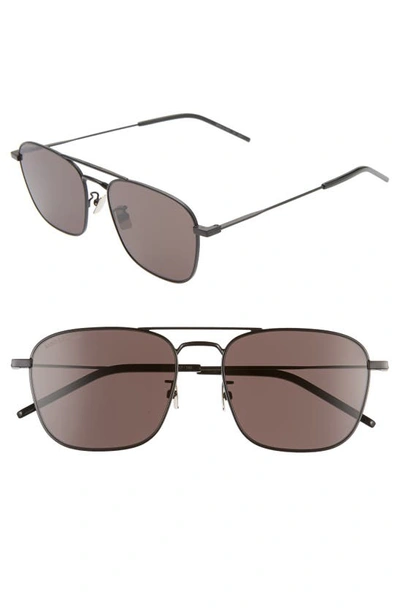 Shop Saint Laurent 56mm Aviator Sunglasses In Black