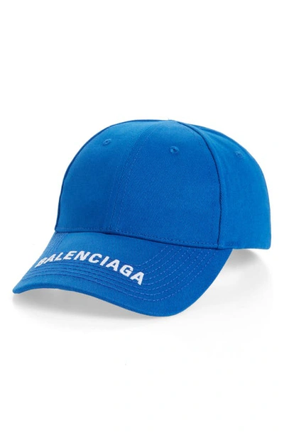 Shop Balenciaga Logo Embroidered Baseball Cap In White Multi