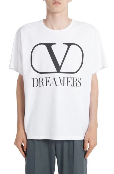Shop Valentino Dreamers Vlogo Graphic Tee In Black/white