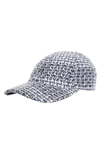 Shop Thom Browne Tweed Baseball Cap In Navy