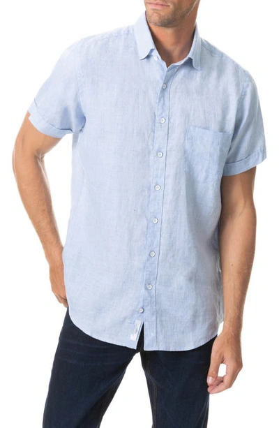 Shop Rodd & Gunn Regular Fit Ellerslie Linen Shirt In Cornflower