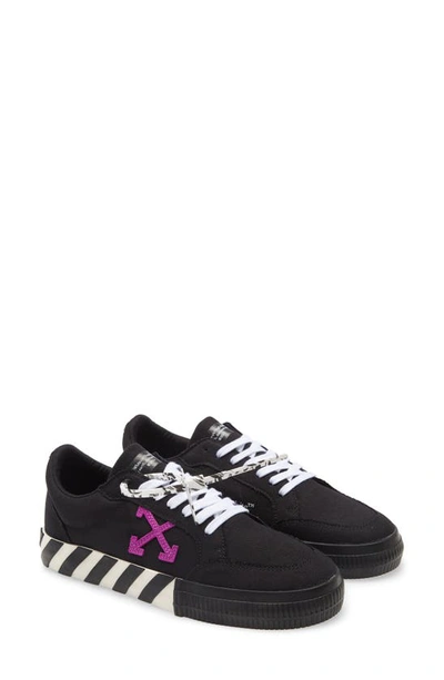 Shop Off-white Low Vulcanized Sneaker In Black / Purple