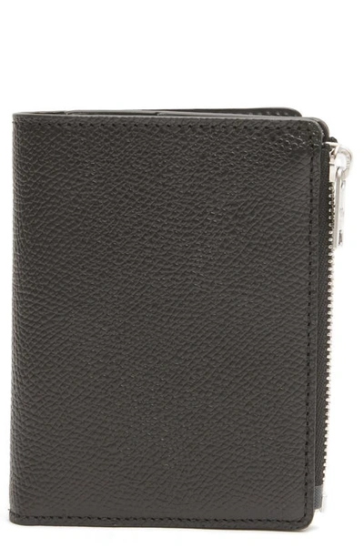 Shop Maison Margiela 4-stitch Grainy Leather Wallet In Black