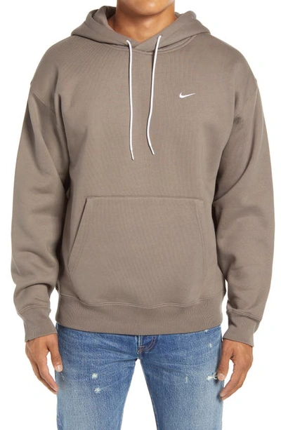 Shop Nike Hooded Sweatshirt In Olive Grey