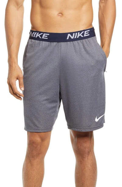 Shop Nike Dri-fit Veneer Training Shorts In Obsidian/ Indigo Haze