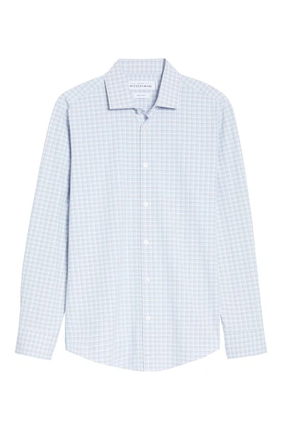 Shop Mizzen + Main Leeward Trim Fit Button-up Performance Shirt In Blue Multi Check