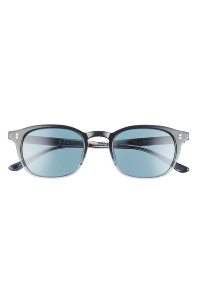 Shop Salt Quinn 50mm Polarized Sunglasses In Coastal Fog/ Blue