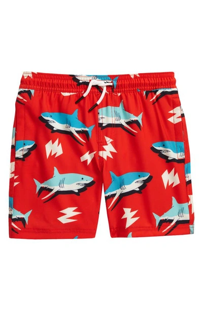 Shop Sovereign Code Kids' Kia Print Swim Trunks In Ajax/ Red