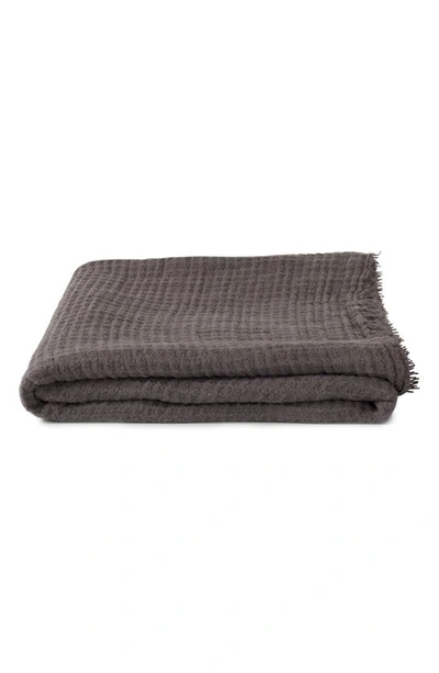 Shop Hawkins New York Simple Linen Throw Blanket In Dark Grey