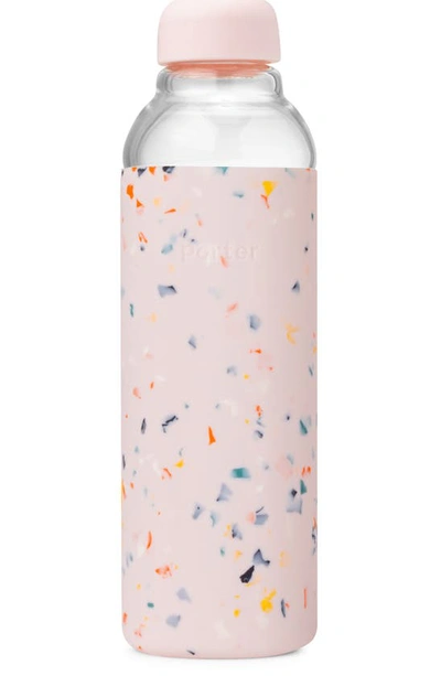 Shop W & P Design Porter Resusable Glass Water Bottle In Terrazzo Blush