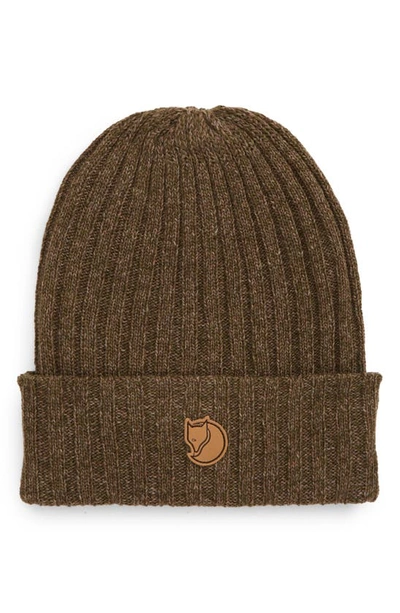 Shop Fjall Raven Byron Beanie In Dark Olive-taupe