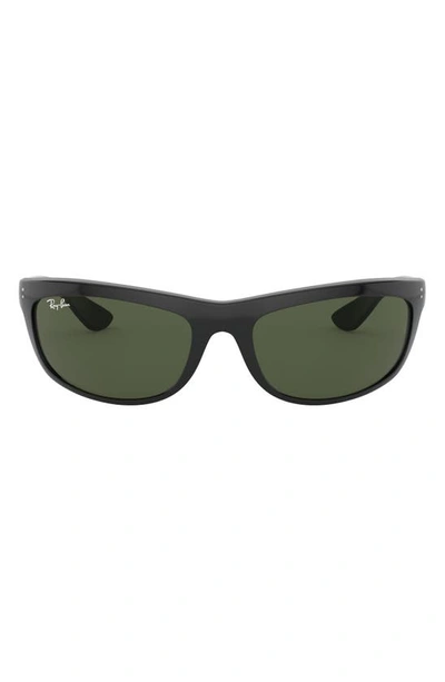 Shop Ray Ban 62mm Oversize Rectangular Sunglasses In Black