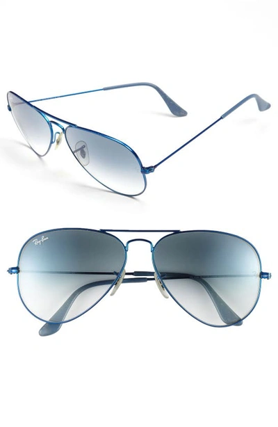 Shop Ray Ban Standard Original 58mm Aviator Sunglasses In Blue