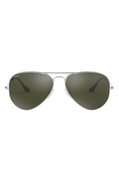 Shop Ray Ban 'original Aviator' 58mm Sunglasses In Silver