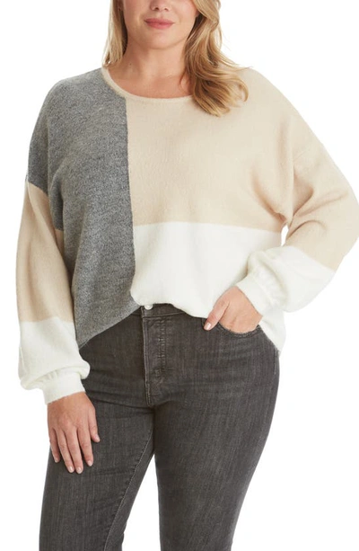 Shop Adyson Parker Colorblock Sweater In Neutral Combo