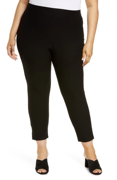 Shop Eileen Fisher Slim Stretch Crepe Pants In Black