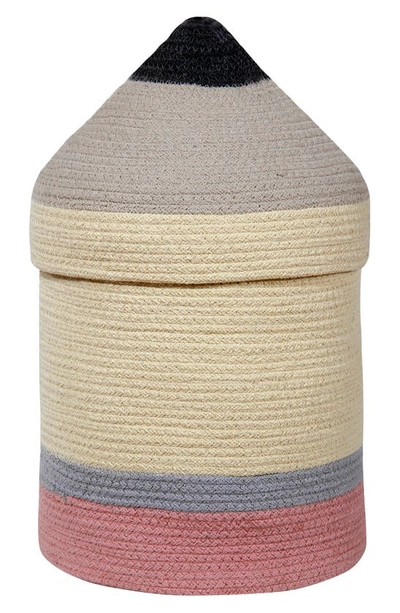 Lorena Canals Pencil Large Basket In Yellow