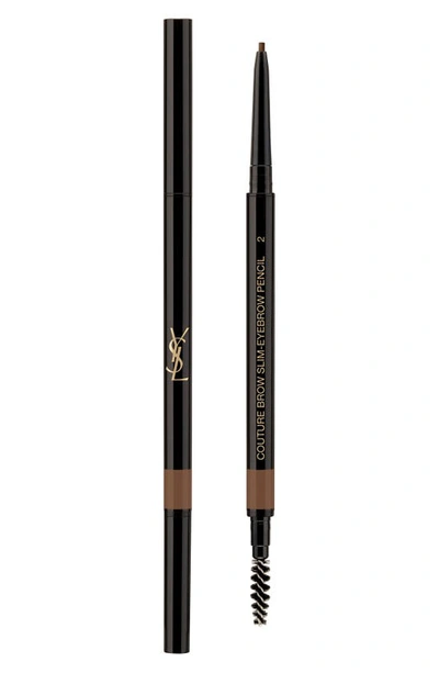 Shop Saint Laurent Couture Brow Slim Eyebrow Pencil In 02 Natural Brown