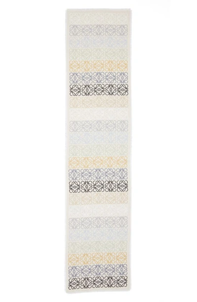 Shop Loewe Monogram Stripe Scarf In Multicolor/ Caramel