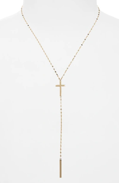 Shop Lana Jewelry Bond Cross Y-necklace In Yellow Gold