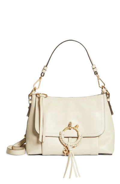 Shop See By Chloé Small Joan Leather Shoulder Bag In Cement Beige