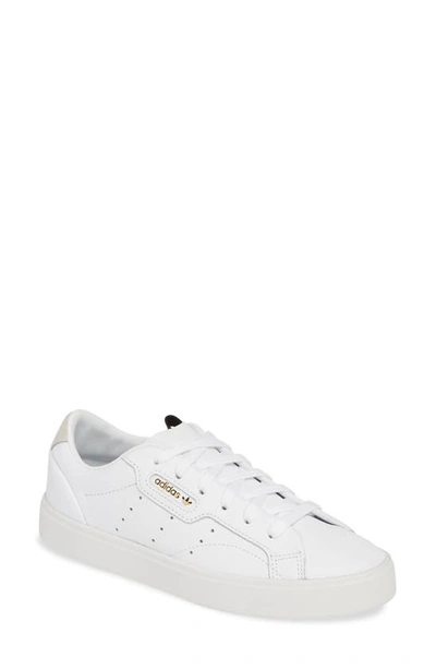 Shop Adidas Originals Sleek Leather Sneaker In White/ White/ Crystal White