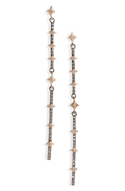 Shop Armenta New World Crivelli Diamond Drop Earrings In Blackened Silver/ Gold