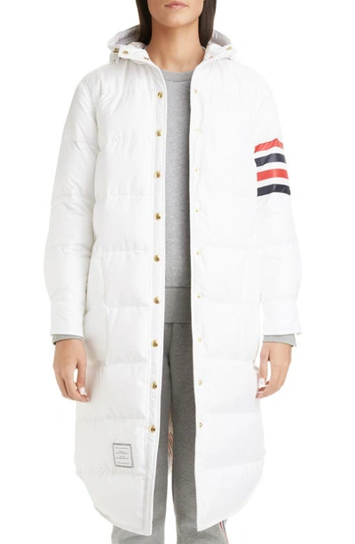 Shop Thom Browne 4-bar Ripstop Down Puffer Coat In White