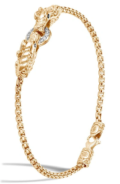 Shop John Hardy Legends Naga Diamond Pavé Bracelet In Gold/ Diamond