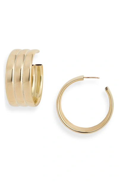 Shop Laura Lombardi Gianna Hoop Earrings In Brass