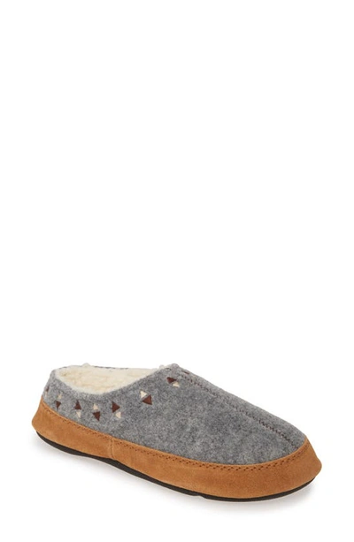 Shop Acorn Geo Embroidered Hoodback Slipper In Ash Wool