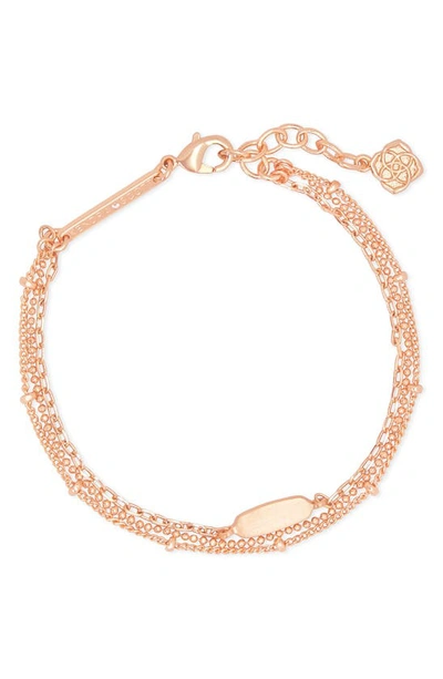 Shop Kendra Scott Fern Multi-strand Bracelet In Rose Gold