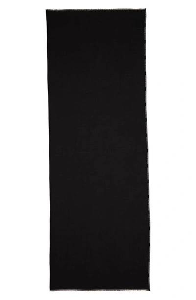 Shop Alexander Mcqueen Selvedge Edge Cashmere & Silk Scarf In Black/ Ivory