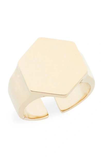 Shop Isabel Marant Bague Signet Ring In Dore