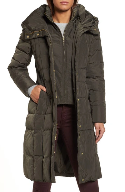 Shop Cole Haan Signature Cole Haan Bib Insert Down & Feather Fill Coat In Forest
