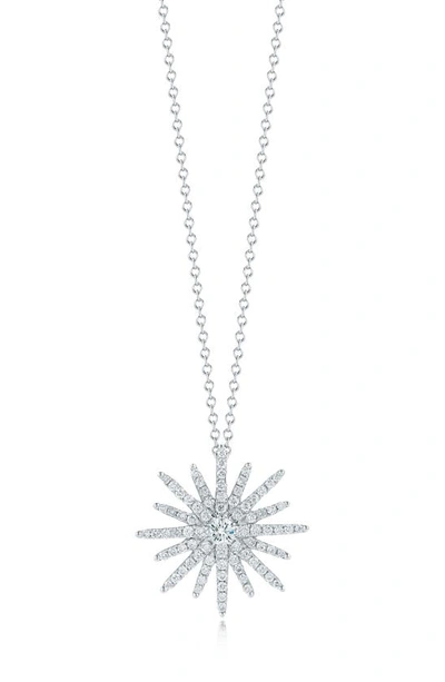 Shop Kwiat Elements Pave Diamond Pendant Necklace In White Gold