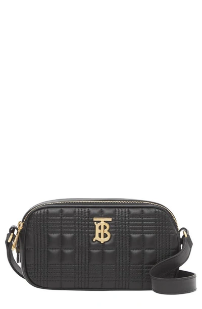 Shop Burberry Micro Quilted Leather Camera Bag In Black