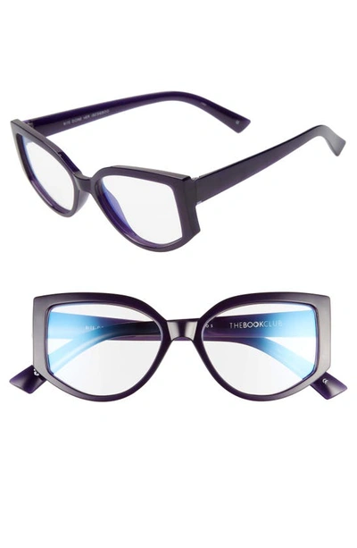 Shop The Book Club Bite Done Her 51mm Blue Light Blocking Reading Glasses In Deep Purple