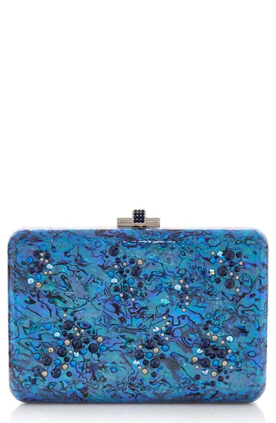 Judith Leiber Slim Slide Under The Sea Multi Shell And Leather Clutch  Handbag M190663