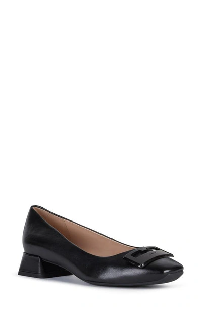 Shop Geox Vivyanne Square Toe Loafer Pump In Black Leather