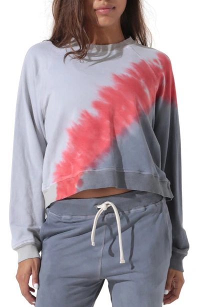 Shop Electric & Rose Ronan Tie Dye Sweatshirt In Thunder/ Sunkissed Red/ Shadow