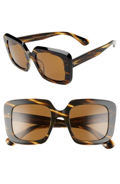 Shop Oliver Peoples Olver Peoples Franca 52mm Polarized Square Sunglasses In Cocobolo