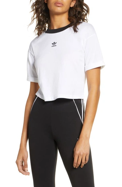 Shop Adidas Originals Crop Top In White/ Black