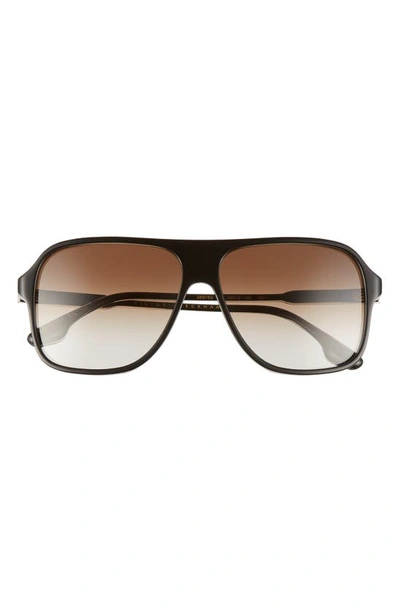 Shop Victoria Beckham Navigator Corewire 59mm Sunglasses In Black