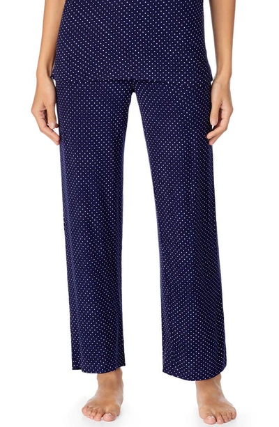 Shop Lauren Ralph Lauren Pajama Pants In Navy Dot