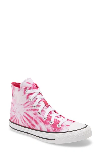 Shop Converse Chuck Taylor® All Star® Tie Dye High Top Sneaker In Cerise Pink/ Game Royal/ White