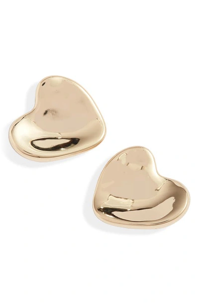 Shop Jenny Bird Ophelia Heart Stud Earrings In High Polish Gold