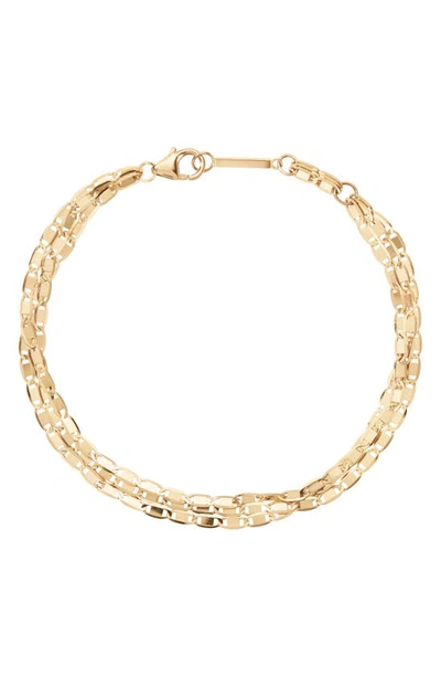 Shop Lana Jewelry Nude Square Triple Strand Bracelet In Yellow Gold